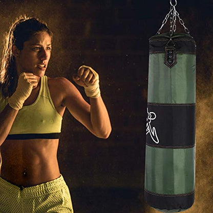 Boxing Punch Bag Heavy Duty Punching Bag with Chains for Boxing Training Fitness Sandbag(1m Green) Martial Arts