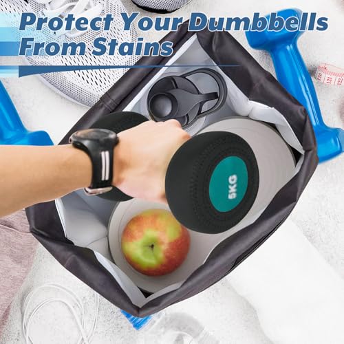 Cosmos 4 Pcs Neoprene Dumbbell Head Ends Protector Cover Wrap - Hand Weight Stretchy Ends Cover Barbell Wrap Sleeve Compatible with DOHL Neoprene Coated Dumbbell 10-15 LBS, Covers Only