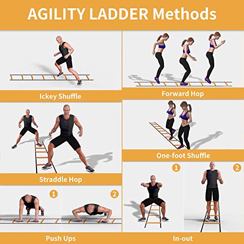 Agility Ladder Speed Training Equipment/Speed Ladders for Football, Soccer & Other Sports - 20 Feet Length 12 Adjustable Rungs