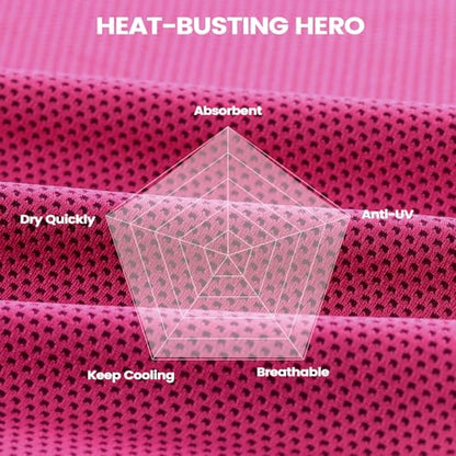Cooling Towels for Women Men, Breathable Cooling Towels for Neck and Face, Workout Towel for Hot Weather, Sweat Towel for Gym Yoga, Camping, Fitness, Running, Traveling, 4 Pack 40"x12"
