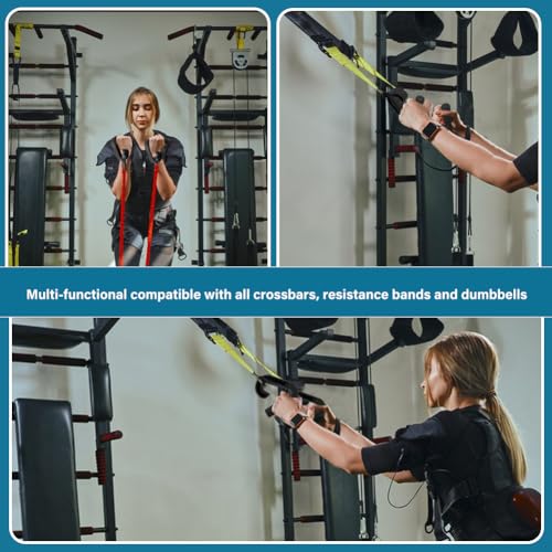 Neutral Grip Pull Up Handles Attachment for Pull up Bars, Barbells & Resistance Bands, Ergonomic, Portable, Durable Handles with Non-Slip Design for Home Gym