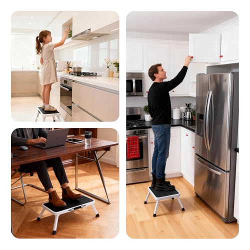 OLIXIS Foldable Step Stool, 330lbs with Non-Slip Platform & Rubber Feet - size: 1 Stool
