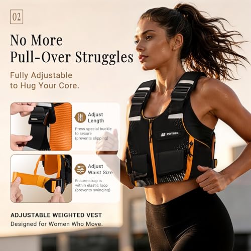 Fitness Equipment - Adjustable Weighted Vest, Workout for Walking, Running, Rucking, Strength Training & Cardio, Reflective Slim Fit for Women & Men, Home Gym Exercise Gift