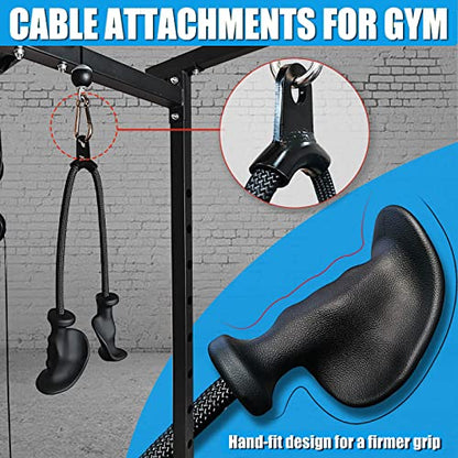 Ergonomic Tricep Rope Pulldown Attachments, Upgraded 27 32 40 & 47 Inch Extra Long Triceps Rope Cable Attachments for Gym, LAT Pull Down Bar for Cable Machine, Tricep Workout Cable Attachments - color: HAND ROPE-02