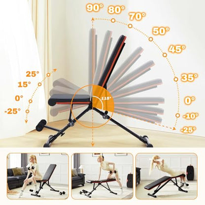 Adjustable Weight Bench, Strength Training Adjustable Benches for Full Body, Foldable Workout Bench for Home Gym, 795LBS Capacity Incline Decline Sit Up Exercise Bench Press