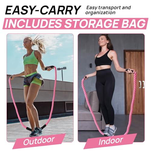 Weighted Jump Rope for Fitness – Heavy Skipping Rope for Women & Adults, Ideal for Home Gym Workouts, Strength Training, Weight Loss, and Boxing - size: 2.5 LBS