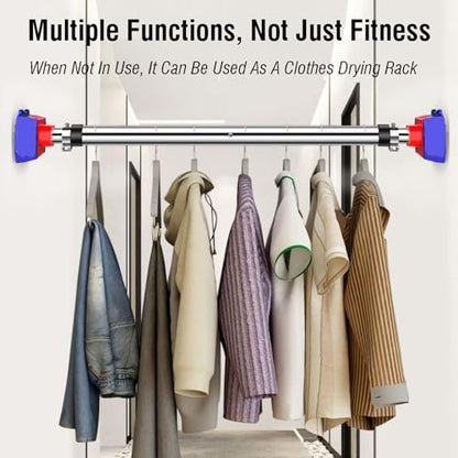 XLTFUC Pull-up Bar Doorway, Strength Training Pullup Bar with No Screws, Adjustable Length Fitness Bar, Suitable for Daily Exercise in Home Office Gym (Maximum Load Capacity 300 Kg)