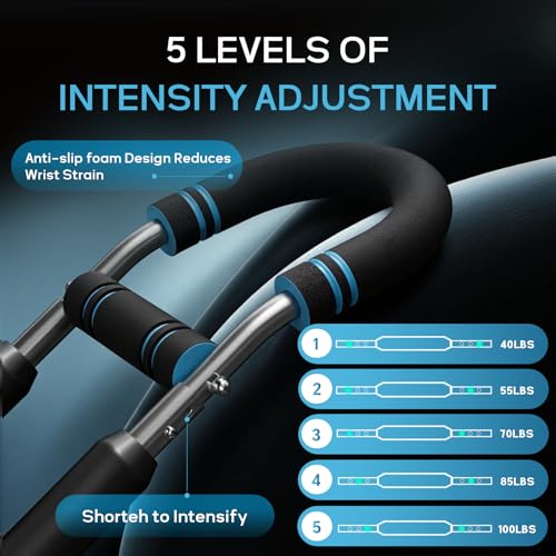 Twister arm Trainer, Adjustable Resistance (40-140 lbs) Chest Workout Equipment,Forearm Power Exercise bar , pectoralis spinalis Device, Portable Detachable Design