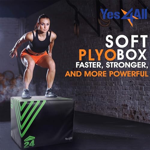 Yes4All 3 in 1 Foam Plyometric Jump Box for Training & Conditioning - Plyo Jump Box for Fitness Workout Exercise - color: A. 30" x 24" x 20" - 16 lbs, style: A. Upgraded