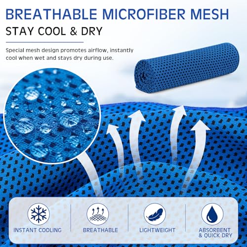 BBTO 100 Pack Cooling Towel - Microfiber Cold Sports Sweat Rags Neck & Face Breathable Ice Chilly Towel for Gym Yoga Golf Workout Beach Accessories