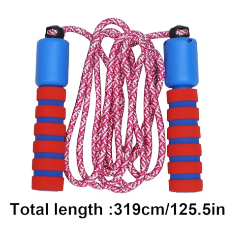 2Pcs Counting Jump Rope, Cotton Skipping Rope with Digital Counter, Interactive Fitness for Workout and Game, Purple-Pink and Red-Blue Pair