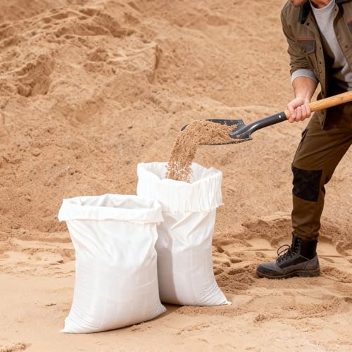 VEVOR Heavy Duty Sand Bags, 50Pack 14" x 26", Empty Sandbags for Flooding with Tie Strings, Woven Polypropylene Sand Bag with 1600 Hours of UV Protection, 50Lbs Capacity - size: 50 PACK