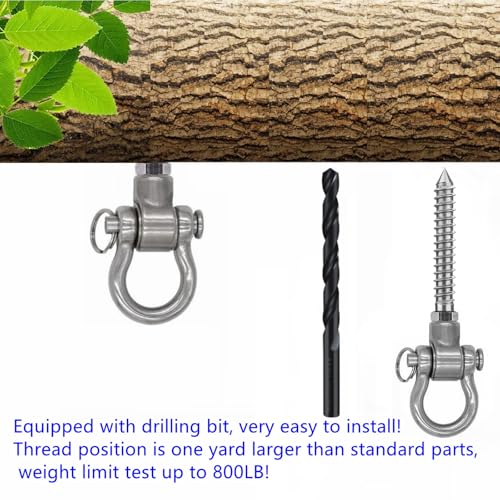 2 Bearing Swing Hangers Permanent Anti Rust Heavy Duty 180° Swing, 1500 lb Capacity sandbag Yoga Swing Hammock Chair