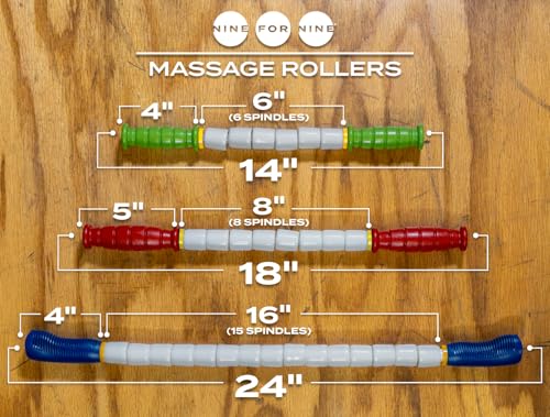 Massage Stick 24" Handheld Spindle Massage Roller - Full Body Muscle Recovery & Myofascial Release (Large - 24" Massage Stick) - color: 24" Massage Pin (Large)
