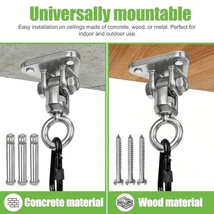 Heavy Duty Swing Hangers Kit, Hanging Snap Hooks Screws Bolt, Swing Set Bracket for Playground Porch Patio Yoga Seat Indoor Outdoor Ceiling Mount - size: Circular 1PCS