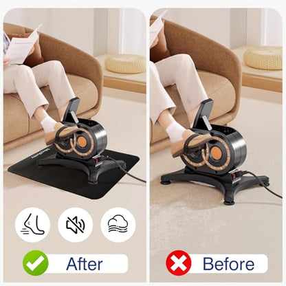 MoyRetty Non-Slip Workout Mat for Under Desk Elliptical(23.6x15.7 inches), Ellipse Leg Exerciser Machine Mat, Suitable for Electric Seated Foot Pedal Exerciser, Stability and Floor Protection