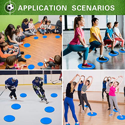 Poly Spot Markers 4inch/9 inch Non-Slip Rubber Agility Markers Flat Field Cones Floor Dots for Football, Soccer, Basketball Training Markers, School Activities, Exercise Drills, Social Distancing - style: 9inch 18Pcs(Blue)