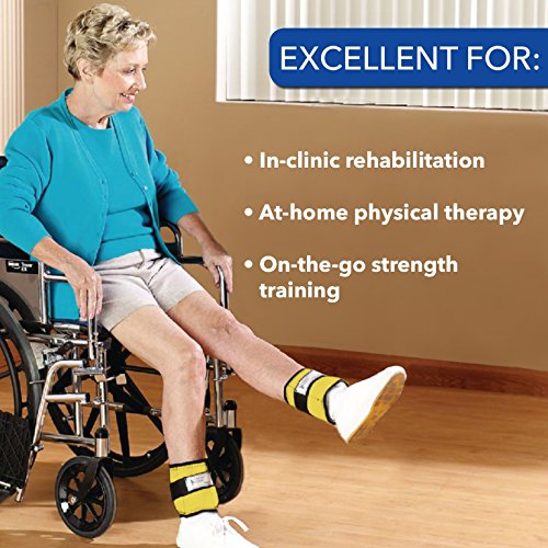 Sammons Preston - 44064 Cuff Weight, 7 lb, Yellow, 2 Velcro Strap & D-Ring Closure, Grommet for Easy Hanging, Lead Free Steel Ankle & Wrist Weights, For Strength Building & Injury Rehab, Sold Individually - style: 7 lbs.
