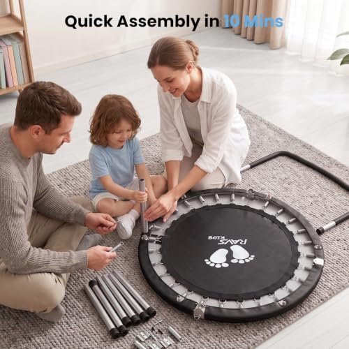 RAVS 36" Toddler Trampoline, Foldable Indoor Kids Trampoline with Handle - color: Black