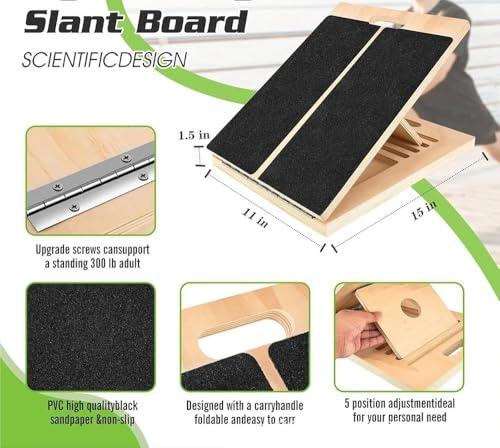 Foldable Wooden Incline Board Adjustable Calf Ankle Stretcher Home Stretching Balance Training Fitness Equipment