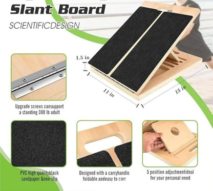Foldable Wooden Incline Board Adjustable Calf Ankle Stretcher Home Stretching Balance Training Fitness Equipment