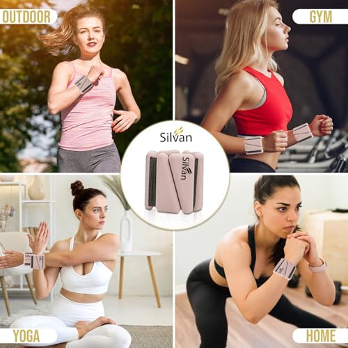 Adjustable Wrist & Ankle Weights for Women & Men, 2 Pieces, 1 lb Each (2 lbs Total), Weighted Bangles for Walking, Running, Yoga, Pilates, Barre, Cardio & Home Workouts - color: beige