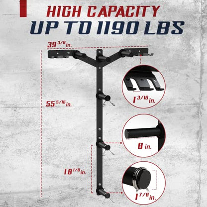 Yes4All 6 Pegs & 4 Barbell Storage Racks Load Up to 1190 LBS - Wall Mounted Weight Plate Tree & Barbell Holder - color: A. Wall Mounted (Black), style: A. Wall Mounted