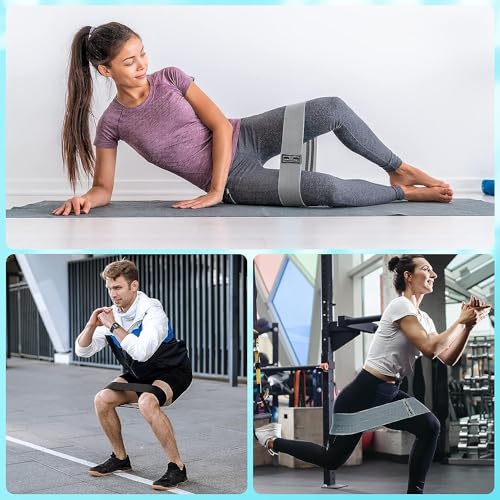 3-Pack Resistance Bands Set for Home Workout, Non-Slip Fabric Booty Bands for Women & Men, Fitness Bands for Legs, Glutes, Squats, Exercise