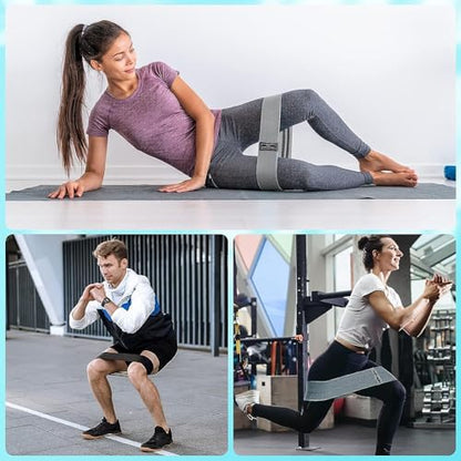 3-Pack Resistance Bands Set for Home Workout, Non-Slip Fabric Booty Bands for Women & Men, Fitness Bands for Legs, Glutes, Squats, Exercise