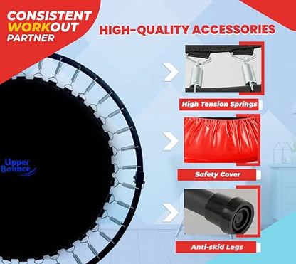 Machrus Upper Bounce 40" Mini Trampoline for Adults - Small Rebounder Trampoline with Durable Jumping Mat, Portable & Foldable