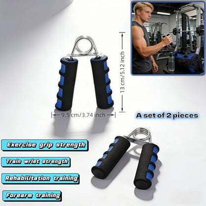 Hand Grip Strengthener Set, Carbon steel wire+thickened foam Hand Exerciser for Wrist Forearm and Finger Strength Training, 2 Pack