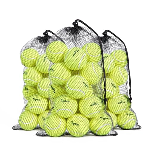 Egles 12/20/60 Packs Tennis Balls for Training and Dogs, High Elasticity Practice Tennis Ball with Mesh Bag for Transport and Beginner Exercise, Durable Pet Playing Tennis Ball Set