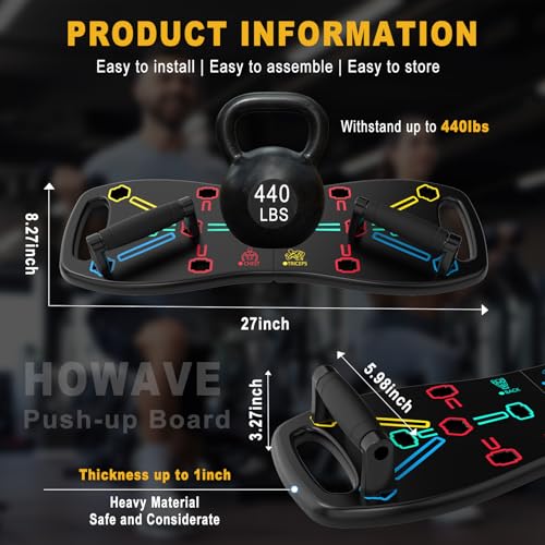 Push Up Board, Portable Pushup Board for Men, Foldable Push Up Bar 20 in 1 at Home Gym, Multifunctional Pushup Handles for Chest Muscle Exercise Strength Training Equipment