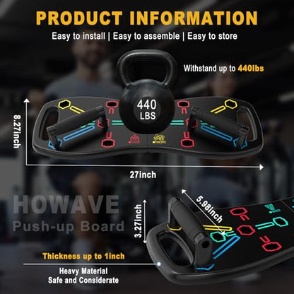 Push Up Board, Portable Pushup Board for Men, Foldable Push Up Bar 20 in 1 at Home Gym, Multifunctional Pushup Handles for Chest Muscle Exercise Strength Training Equipment