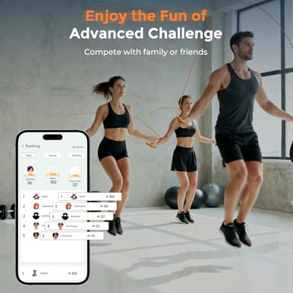Smart Jump Rope, Wireless Jumping Rope, Supports Game App Interaction, Suitable for Home and Gym exercise, Fitness Skipping Rope, Suitable for Women, Men, Adults and Children