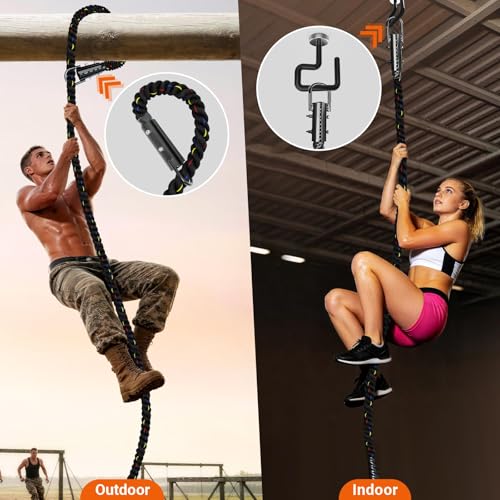 Climbing Rope Gym Workout - 1.5inch Diameter with 10FT 15FT 20FT 30FT 40FT Gym Climb Rope Heavy Duty Workout Exercise Ropes for Adults Indoor Outdoor Strength Training - style: 1.5inch-40ft
