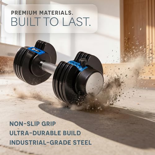 Lifepro Adjustable Dumbbells & Weights for Home Gym, Quick-Adjust - color: Black & Blue