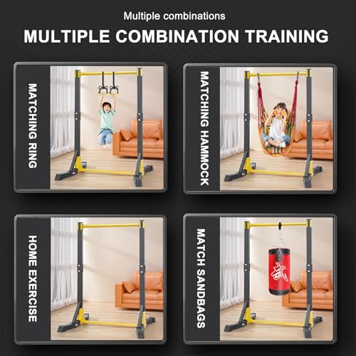 Pull Up Dip Station, Portable Power Tower, Free Standing Pull Up Bar for Home, Gym, 11 Levels Height Adjustment, 400LBS