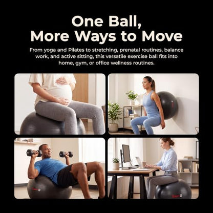 Sunny Health & Fitness Premium Anti-Burst Exercise & Stability Ball - size: 17.7" (45cm)