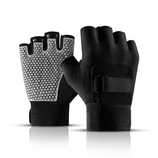 Workout Gloves for Men Workout Gloves Women, Dual Adjustable Strap Heavy Weight Lifting Glove, Silicone Anti-Slip Weightlifting Glove Gym Accessories - color: Black, size: X-Large