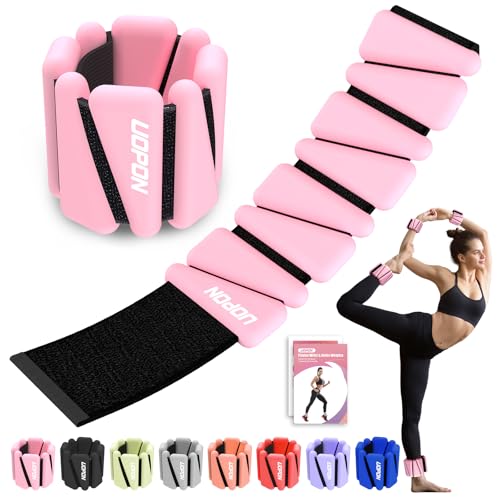 Wrist Ankle Weights for Women, Soft Silicone Wrist Weights Set of 2 for Walking, Pilates, Yoga, Barre & Strength Training, Weighted Bangles with Secure Non-Slip Fit for Arm & Leg Workouts, 2 lb / 4 lb