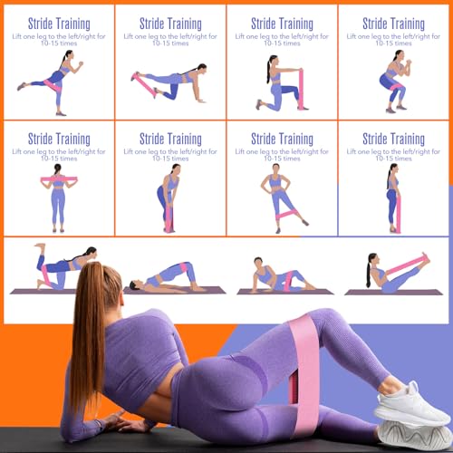 Booty & Resistance Bands – 3 Level Non-Slip Fabric Exercise Bands for Legs & Glutes, Women & Men, Squats, Hip Thigh Training, Yoga, Pilates, Home Workout