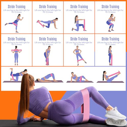 Booty & Resistance Bands – 3 Level Non-Slip Fabric Exercise Bands for Legs & Glutes, Women & Men, Squats, Hip Thigh Training, Yoga, Pilates, Home Workout