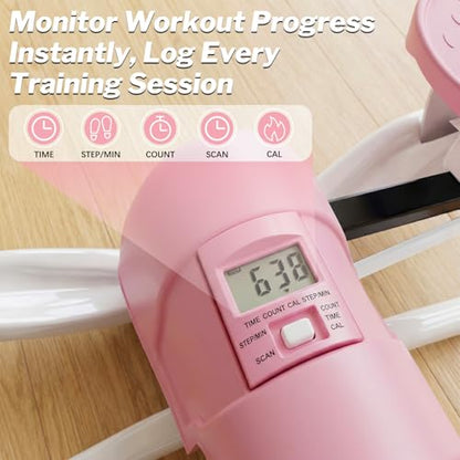 Gadeway U-Shaped Rock Stepper, 2026[New Vision] Rocking Stepper for Exercise at Home, 3D Motion Stair Stepper with Resistance Bands & Balance Board,330 LBS Loading Capacity Exercise Equipment - color: Pink