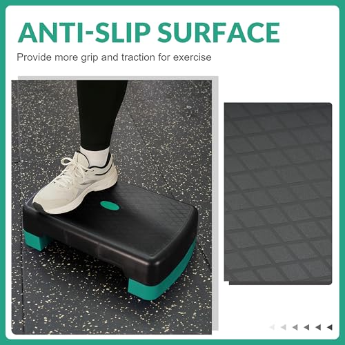 Fitvids 18" Aerobic Step Platform, Workout Stepper with Adjustable 2 Stackable Risers 3" 5.5" for Home Gym Small Space, Exercise Step, Multiple Option