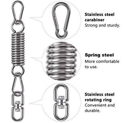 Hammock Chair Hanging Kit Swing Spring Hardware, Heavy Duty Suspension Swivel Hanger Hook for Hanging Chair, Rocking Seat, Porch Swing, Garden, 550 LB - size: Hammock Chair Kit - 1 Pack