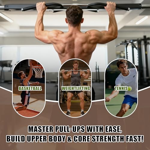 Pull Up Assistance Bands, Heavy Duty Resistance Bands with Handles, Exercise Band with Door Anchor, Adjustable Workout Band Set for Pull Up Bar, Full Body Strength&Muscle Training, Recovery, Home Gym