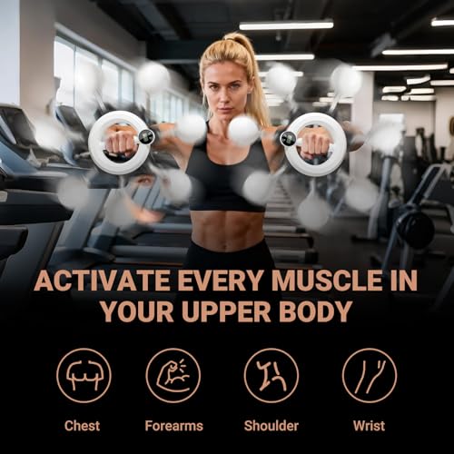 Ann Katy 360 Rotating Wrist Forearm Trainer for Home Gym Arm Toner Workout - color: White