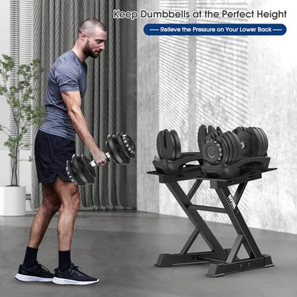 Adjustable Dumbbell Rack Weight Rack Heavy Duty, Home Gym Dumbbell Storage Stand Holder - color: Black