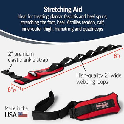 OPTP The Original Stretch-EZ, Top Choice Plantar Fasciitis Stretcher, Hamstring Stretch Strap and Achilles Tendon Stretcher, Stretching Strap for Physical Therapy. Made in the USA